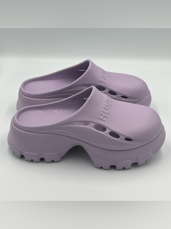 Hunter Shoes - HUNTER Bryce Platform Clog Slip on Clogs Light Purple Size 8